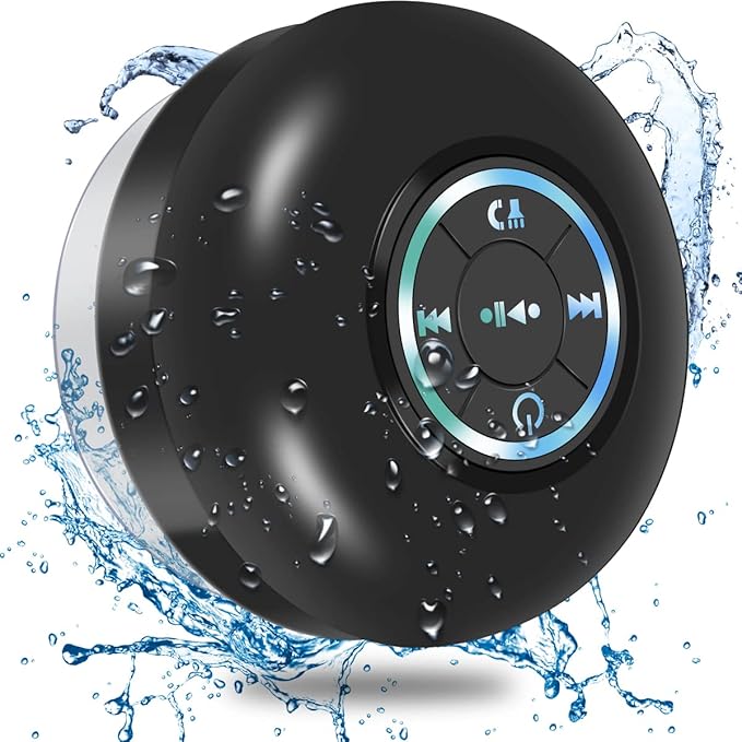 Bluetooth-Dusch-Wireless-Lautsprecher mit LED-Farblicht - IPX4 wasserdicht